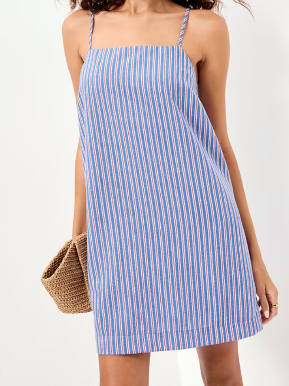 Old Navy Strappy Mini Shift Dress - Red and Blue Stripe